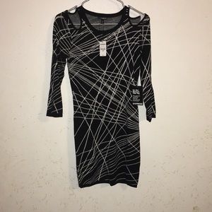 Express black and white cold shoulder dress sz s/p